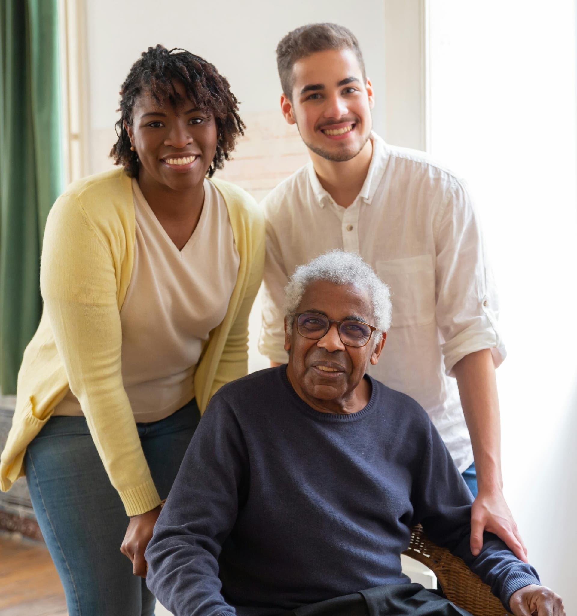 A family spending time together at home